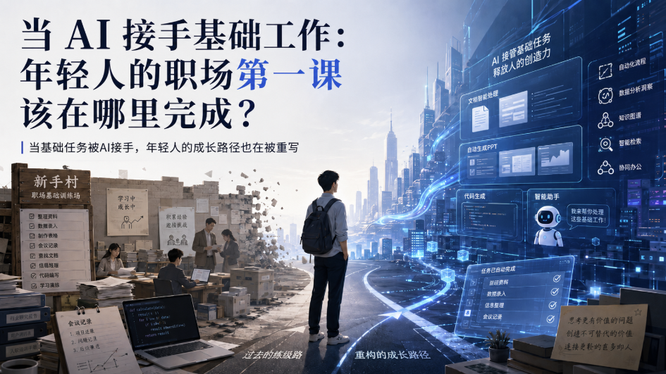 当 AI 接手基础工作:年轻人的职场第一课该在哪里完成?